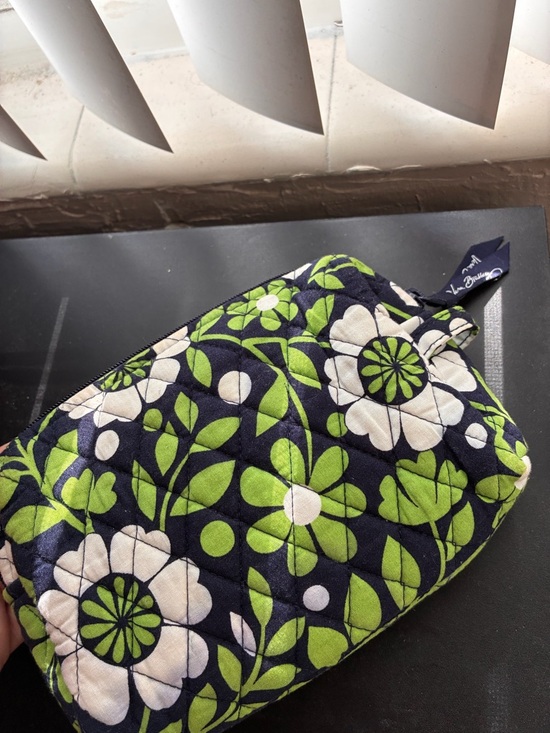 Vera Bradley Handbags - Vera Bradley Navy, Green & White Quilted Floral Cosmetic Pouch